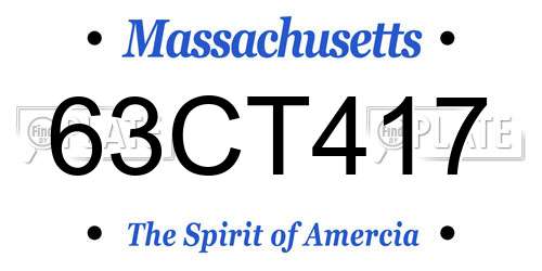63CT417 Massachusetts License Plate