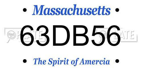 63DB56 Massachusetts License Plate