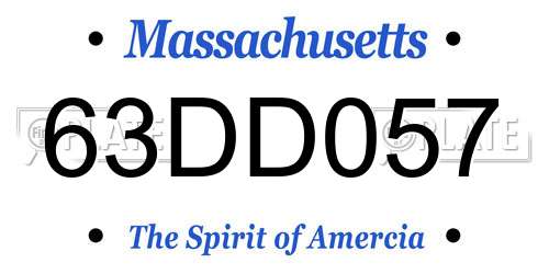 63DD057 Massachusetts License Plate