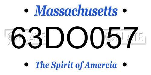63DO057 Massachusetts License Plate