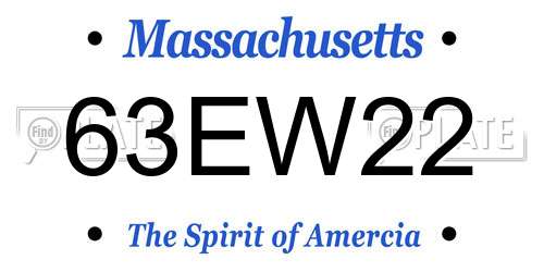 63EW22 Massachusetts License Plate