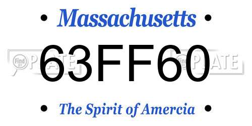63FF60 Massachusetts License Plate