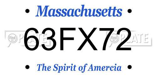 63FX72 Massachusetts License Plate