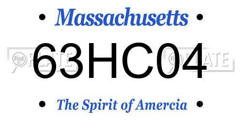 63HC04 Massachusetts License Plate