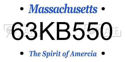 63KB550 Massachusetts License Plate