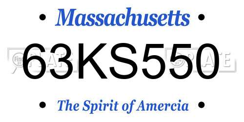 63KS550 Massachusetts License Plate