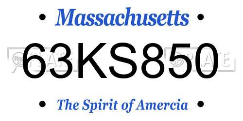 63KS850 Massachusetts License Plate