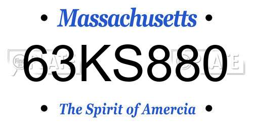 63KS880 Massachusetts License Plate