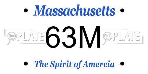 63M Massachusetts License Plate