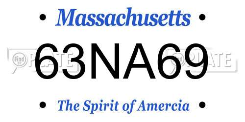 63NA69 Massachusetts License Plate