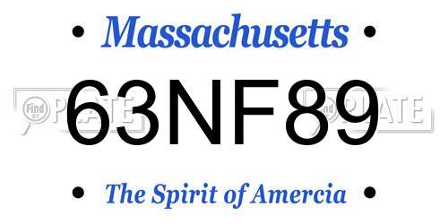 63NF89 Massachusetts License Plate