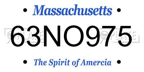 63NO975 Massachusetts License Plate
