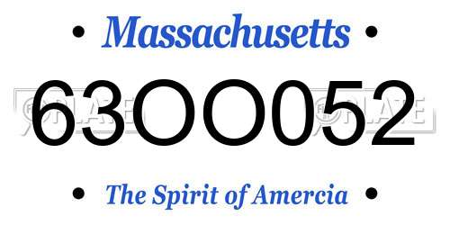 63OO052 Massachusetts License Plate
