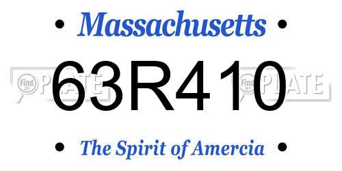 63R410 Massachusetts License Plate