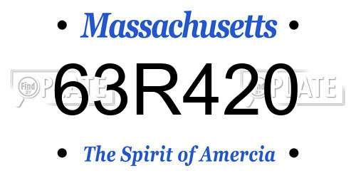 63R420 Massachusetts License Plate