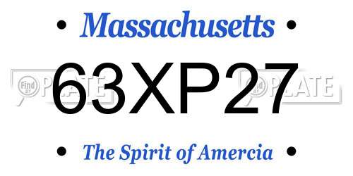 63XP27 Massachusetts License Plate