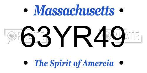 63YR49 Massachusetts License Plate