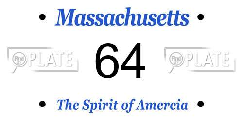 64 Massachusetts License Plate