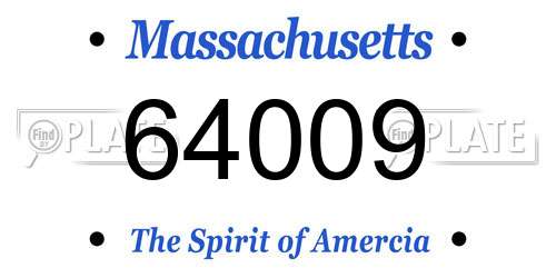 64009 Massachusetts License Plate
