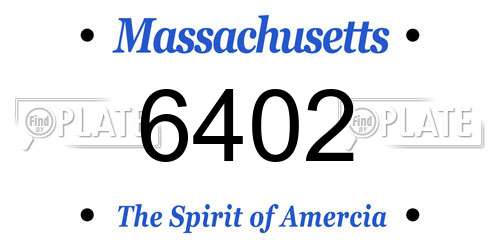 6402 Massachusetts License Plate
