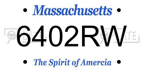 6402RW Massachusetts License Plate