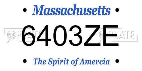 6403ZE Massachusetts License Plate