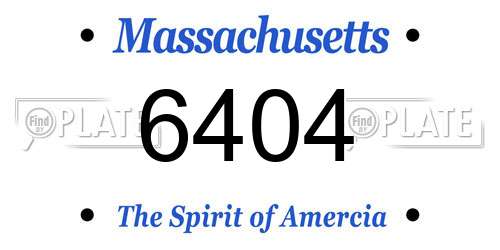 6404 Massachusetts License Plate