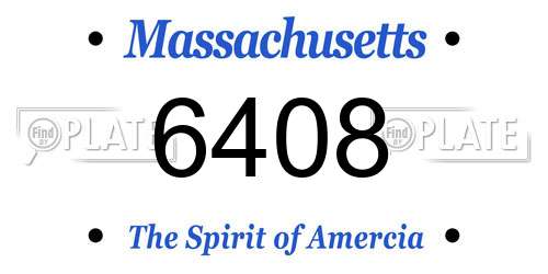6408 Massachusetts License Plate
