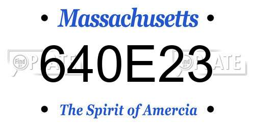 640E23 Massachusetts License Plate