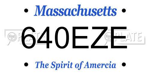 640EZE Massachusetts License Plate