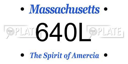 640L Massachusetts License Plate