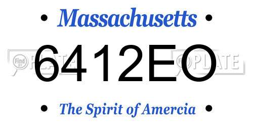 6412EO Massachusetts License Plate
