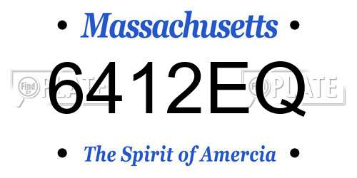 6412EQ Massachusetts License Plate