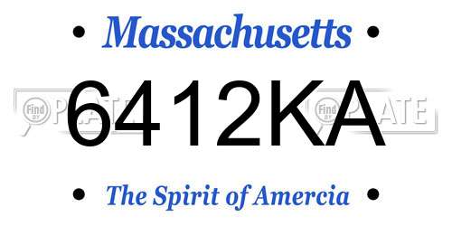 6412KA Massachusetts License Plate