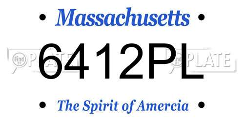 6412PL Massachusetts License Plate