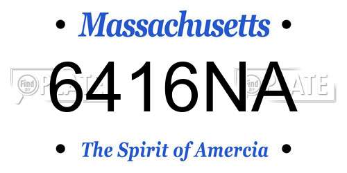 6416NA Massachusetts License Plate