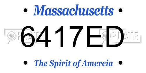 6417ED Massachusetts License Plate