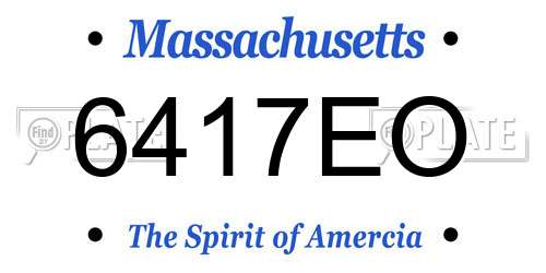 6417EO Massachusetts License Plate