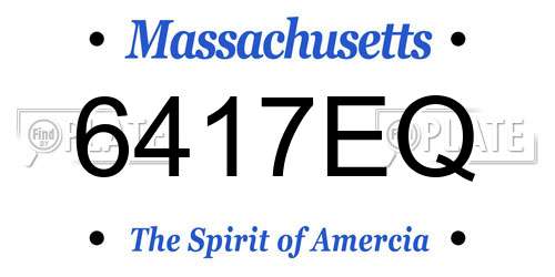6417EQ Massachusetts License Plate