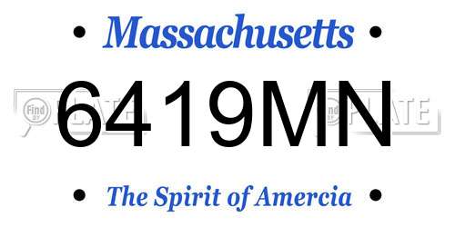 6419MN Massachusetts License Plate