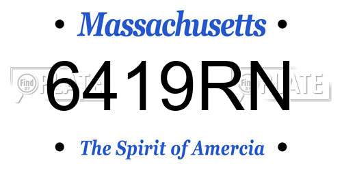6419RN Massachusetts License Plate