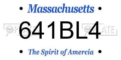 641BL4 Massachusetts License Plate