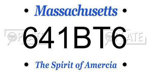 641BT6 Massachusetts License Plate