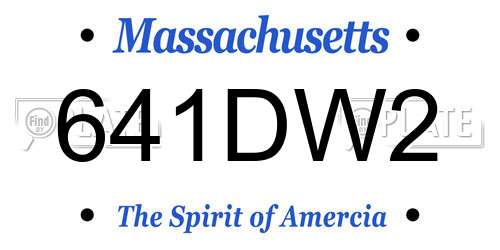 641DW2 Massachusetts License Plate
