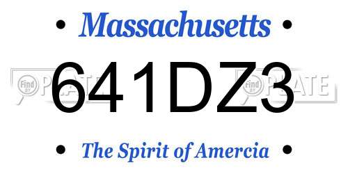641DZ3 Massachusetts License Plate