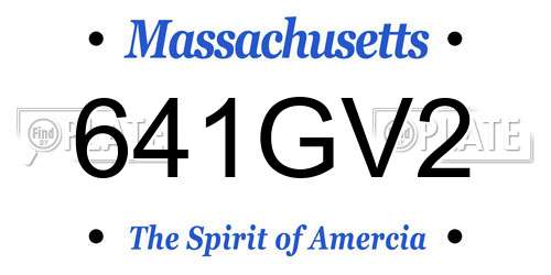 641GV2 Massachusetts License Plate