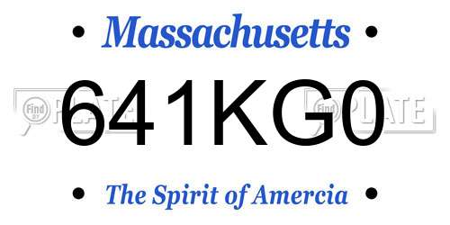 641KG0 Massachusetts License Plate