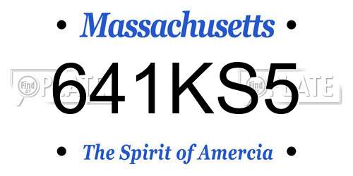 641KS5 Massachusetts License Plate