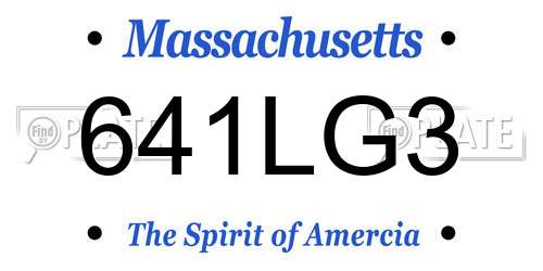 641LG3 Massachusetts License Plate