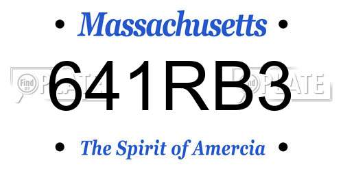 641RB3 Massachusetts License Plate